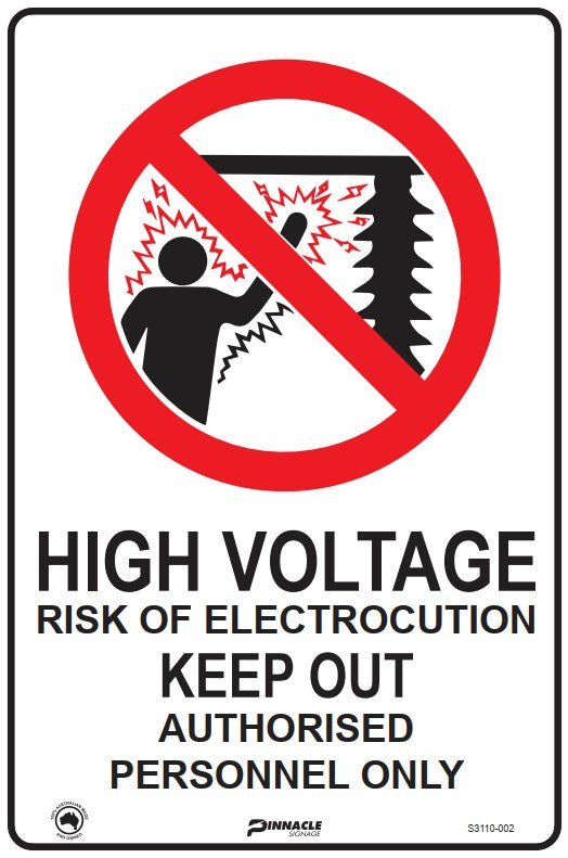 Max Global Products S3110 High Voltage Risk Of Electrocution Keep Out... Sign