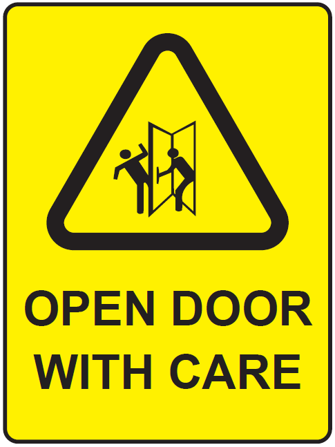 Max Global Products S4024 Open Door With Care Sign