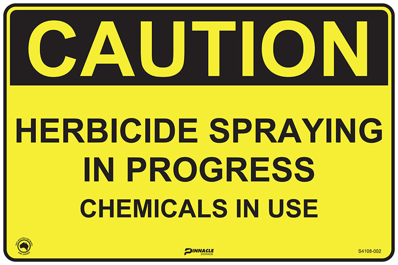 Max Global Products S4108 Caution Herbicide Spraying In Progress Chemicals In Use Sign