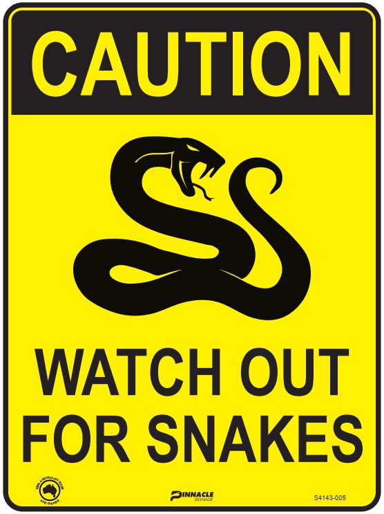 Max Global Products S4143 Caution Watch Out For Snakes (Portrait) Sign