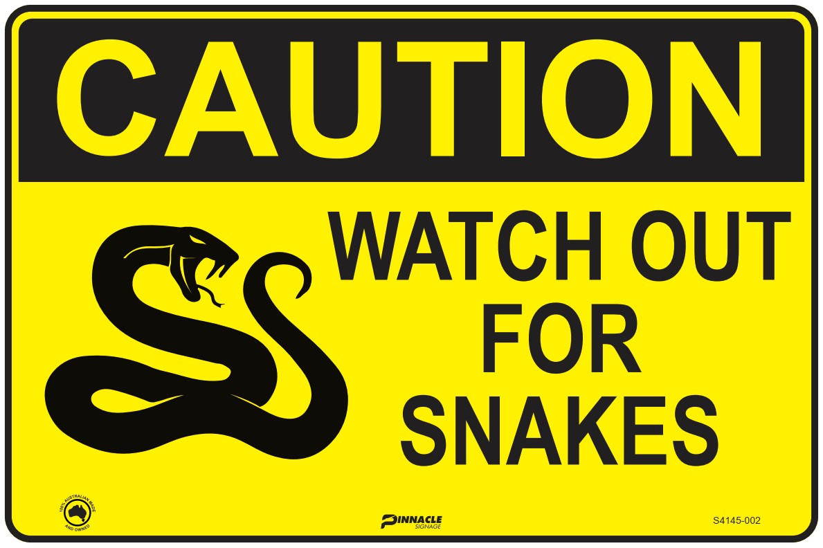 Max Global Products S4145 Caution Watch Out For Snakes (Landscape) Sign