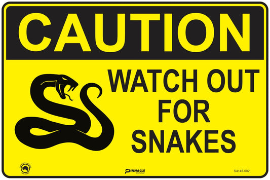 Max Global Products S4145 Caution Watch Out For Snakes (Landscape) Sign