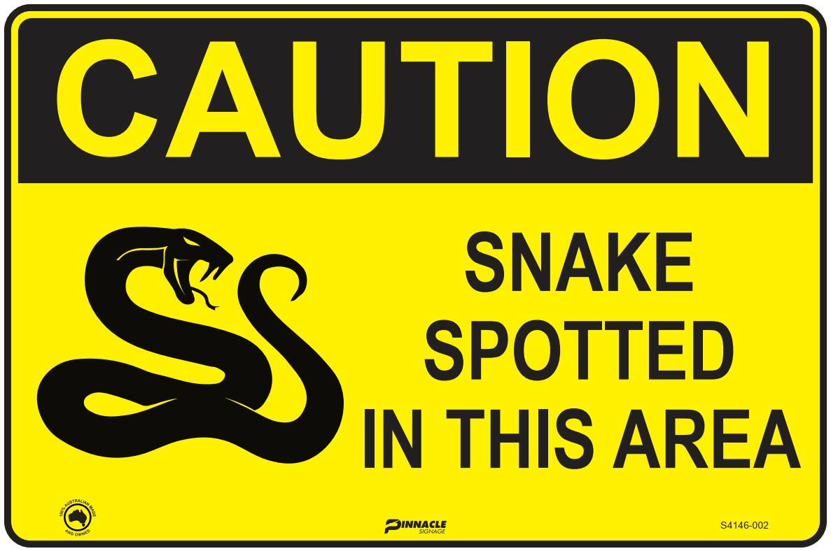Max Global Products S4146 Caution Snake Spotted In This Area (Landscape) Sign