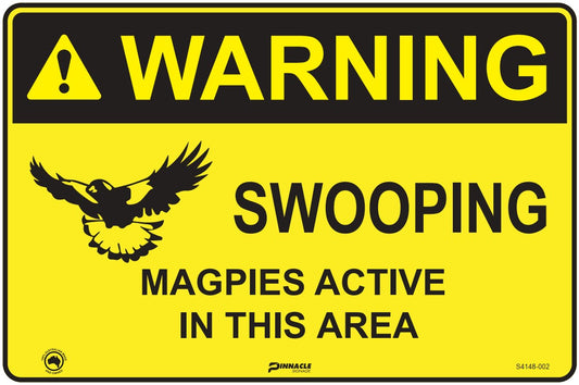 Max Global Products S4148 Warning Swooping Magpies Active In This Area Sign
