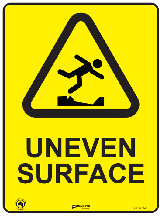 Max Global Products S4149 Caution Uneven Surface (With Picto) Sign