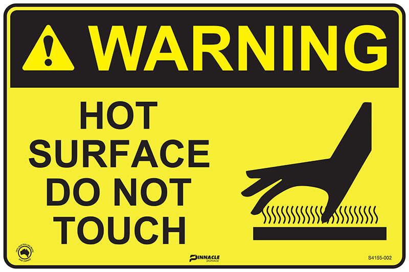 Max Global Products S4155 Warning Hot Surface Do Not Touch Sign