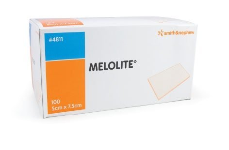 SMITH & NEPHEW S4811 Melolite Non-Adherent Dressing 7.5cm x 5cm Box of 100