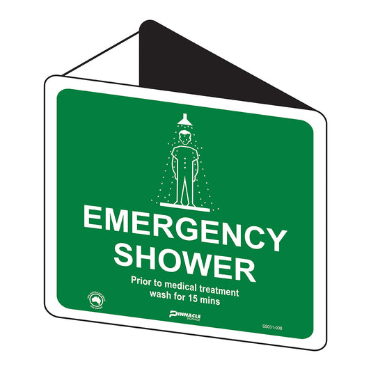 Max Global Products S5031 Emergency Shower (With Picto), Off Wall Sign