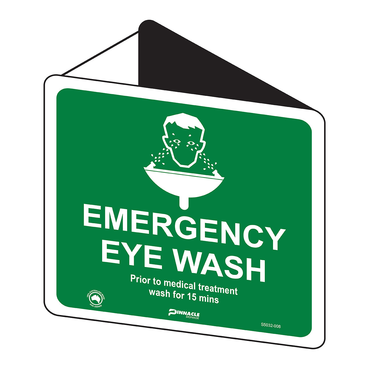 Max Global Products S5032 Emergency Eye Wash (With Picto), Off Wall Sign