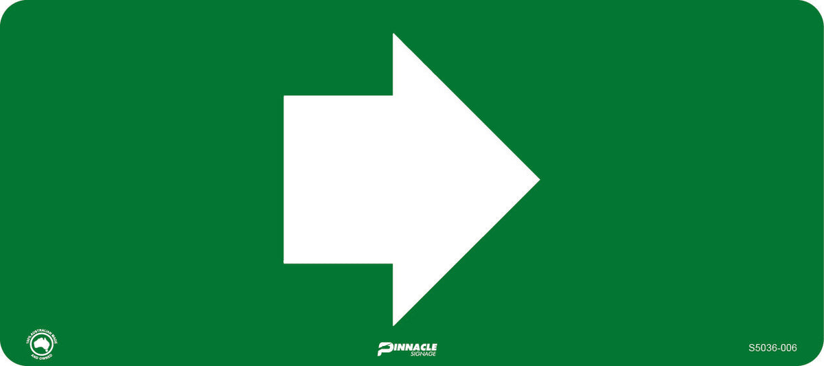 Max Global Products S5036 Directional Arrow (White on Green) Sign