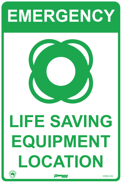 Max Global Products S5052 Life Saving Equipment Location (Life Ring) Sign