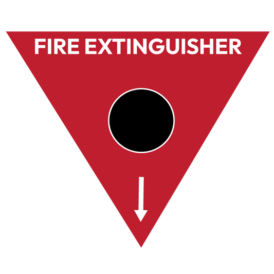 Max Global Products S5244 Fire Extinguisher Marker, CO2 (Black Circle), Triangle