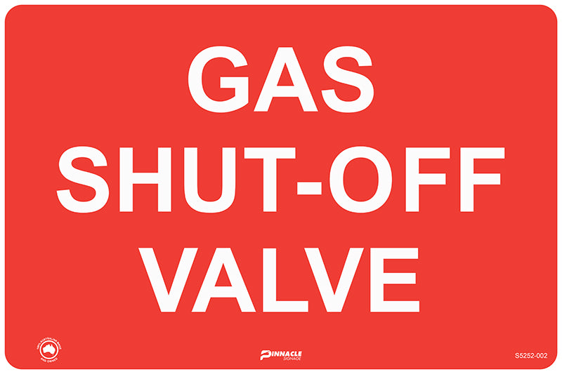 Max Global Products S5252 Gas Shut Off Valve Sign
