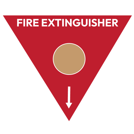 Max Global Products S5258 Fire Extinguisher Marker, Wet Chemical (Brown Circle), Triangle