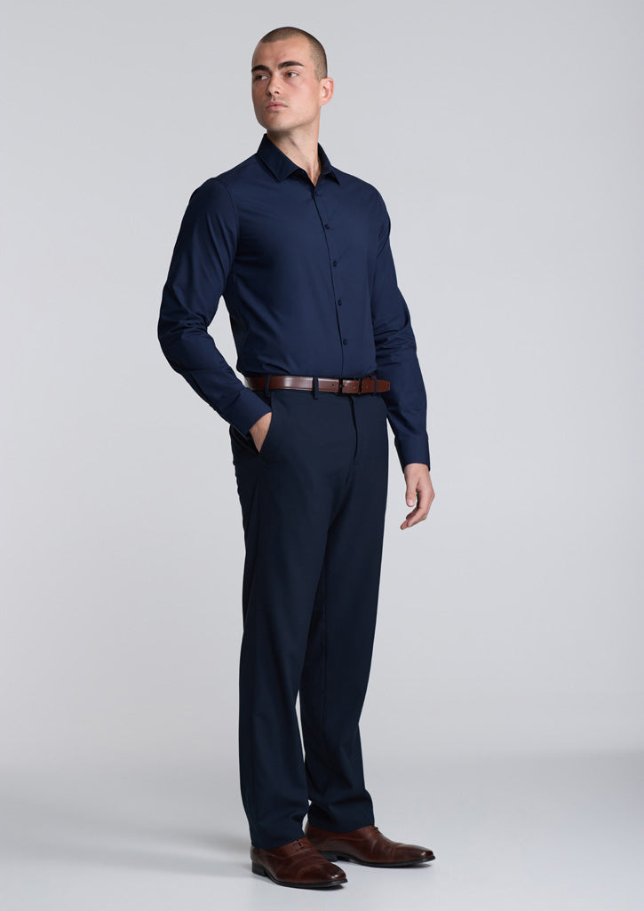 BizCollection S621M Mens Lexington Slim Fit Long Sleeve Shirt - Navy