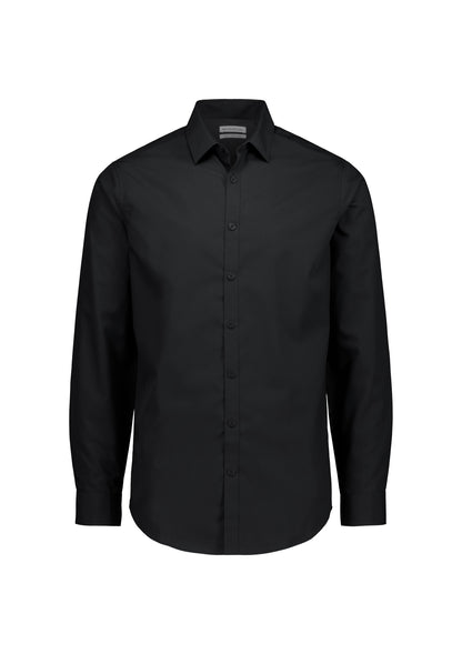 BizCollection S621M Mens Lexington Slim Fit Long Sleeve Shirt - Black