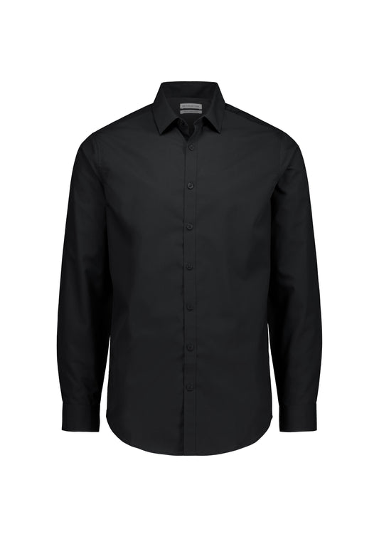 BizCollection S621M Mens Lexington Slim Fit Long Sleeve Shirt - Black