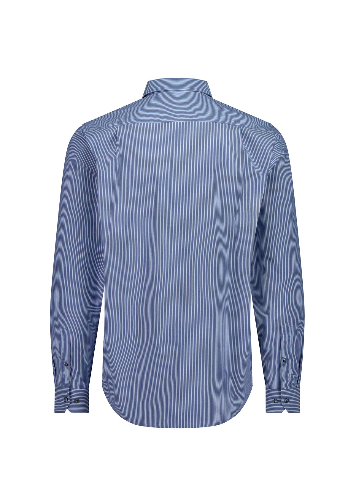 BizCollection S624M Mens Fitzroy Classic Fit Long Sleeve Shirt - French Blue/White Stripe