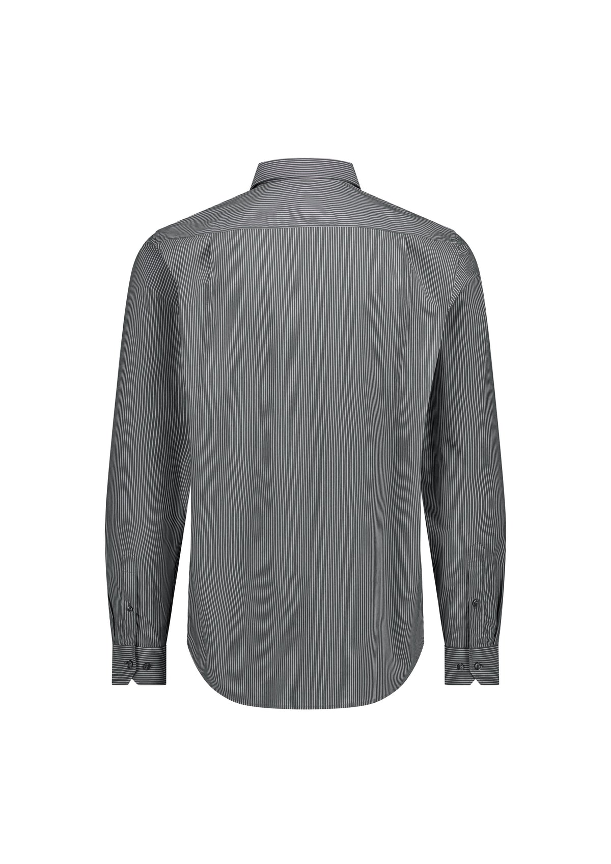 BizCollection S624M Mens Fitzroy Classic Fit Long Sleeve Shirt - Slate/White Stripe