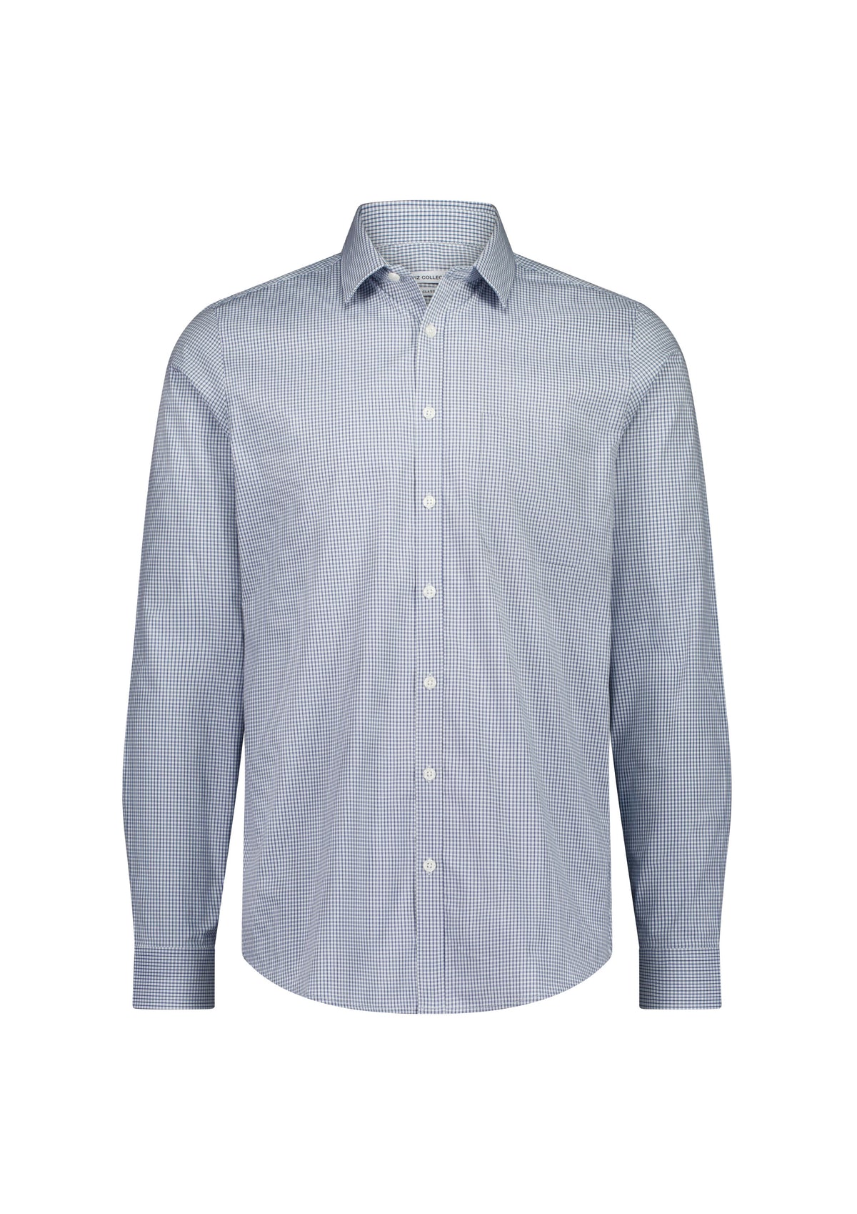 BizCollection S624M Mens Fitzroy Classic Fit Long Sleeve Shirt - White/Navy Check