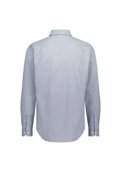 BizCollection S624M Mens Fitzroy Classic Fit Long Sleeve Shirt - White/Navy Check