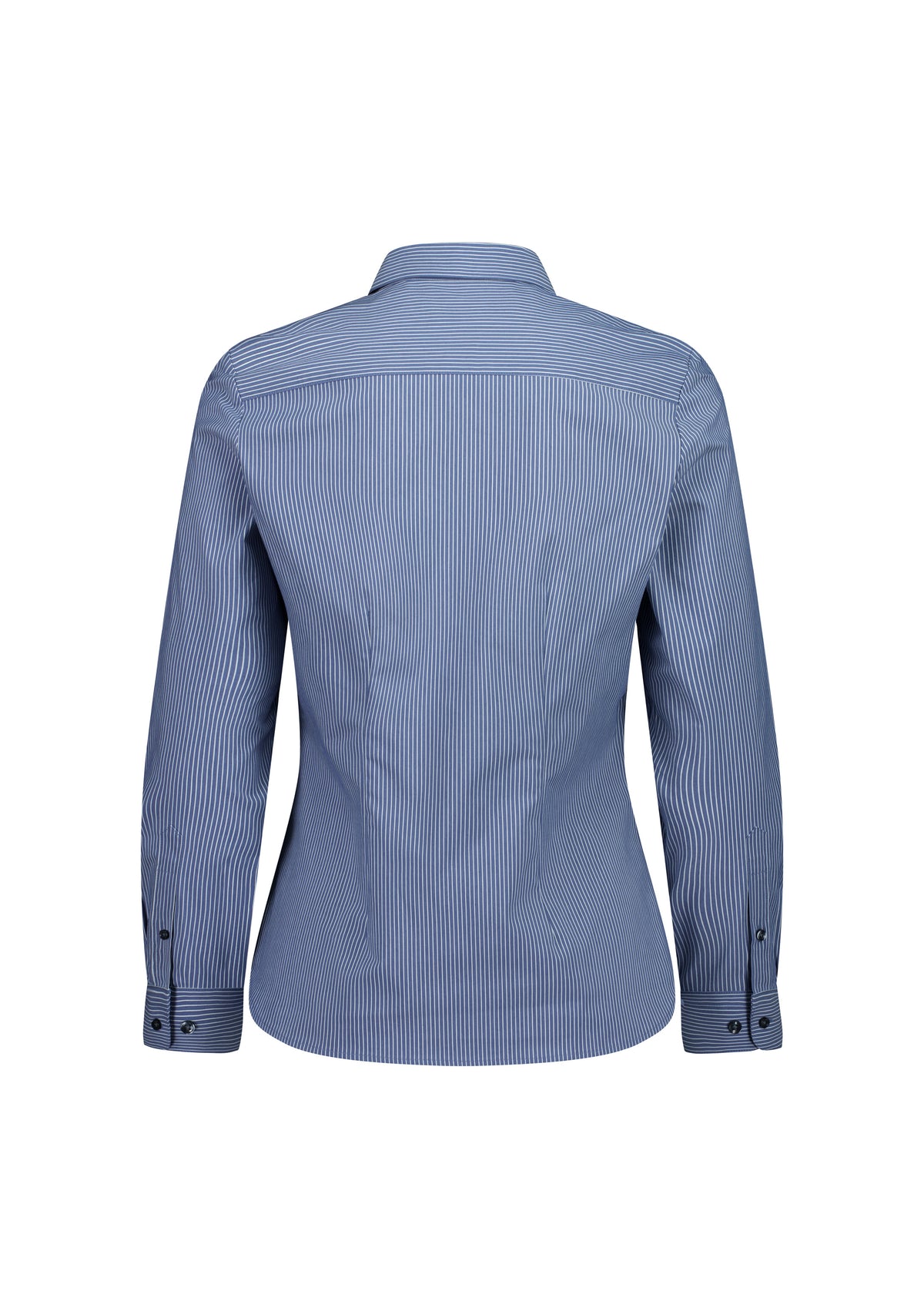 BizCollection S624W Womens Fitzroy Long Sleeve Shirt - French Blue/White Stripe