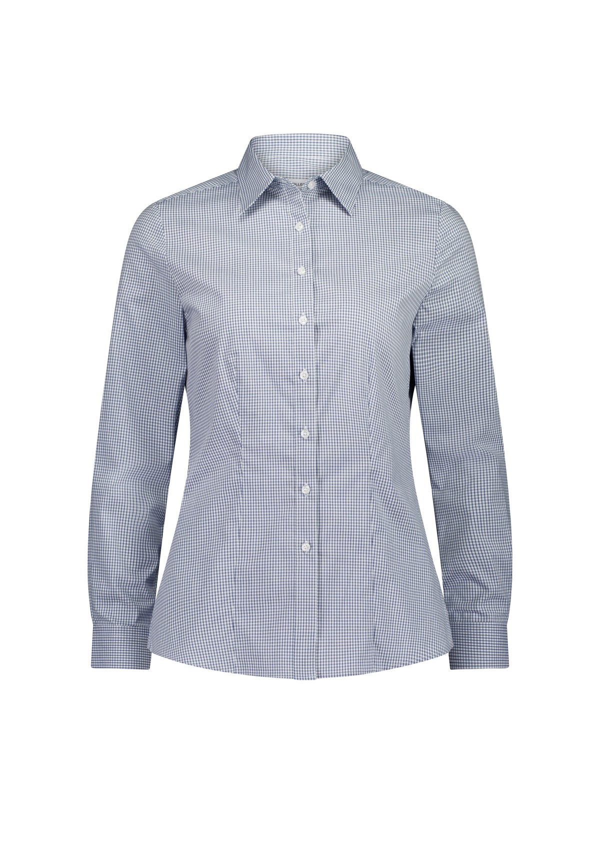 BizCollection S624W Womens Fitzroy Long Sleeve Shirt - White/Navy Check