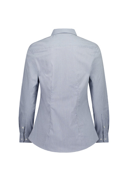 BizCollection S624W Womens Fitzroy Long Sleeve Shirt - White/Navy Check