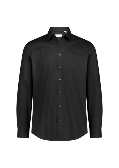 BizCollection S625M Mens Fitzroy Slim Fit Long Sleeve Shirt - Black
