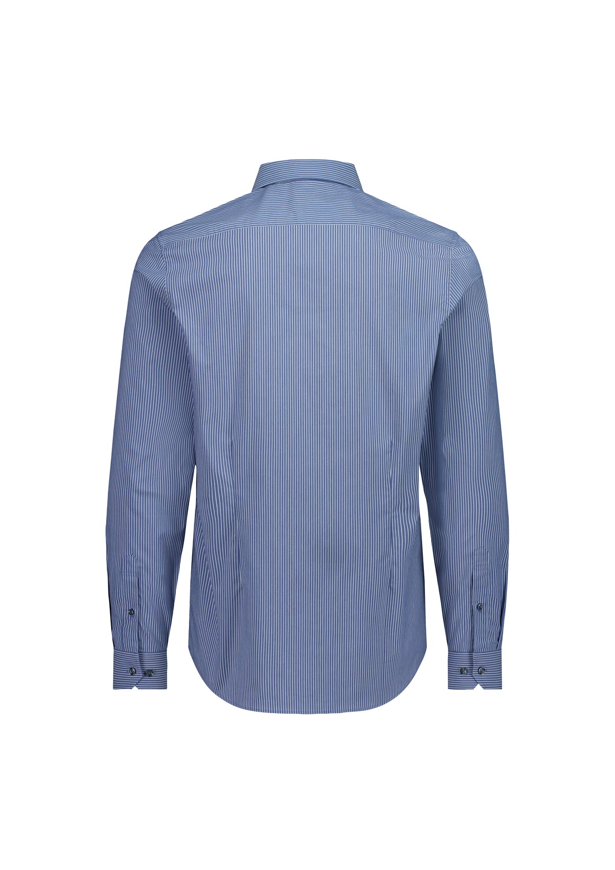 BizCollection S625M Mens Fitzroy Slim Fit Long Sleeve Shirt - French Blue/White Stripe
