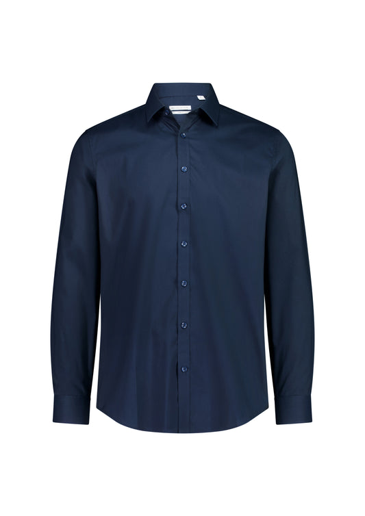 BizCollection S625M Mens Fitzroy Slim Fit Long Sleeve Shirt - Navy