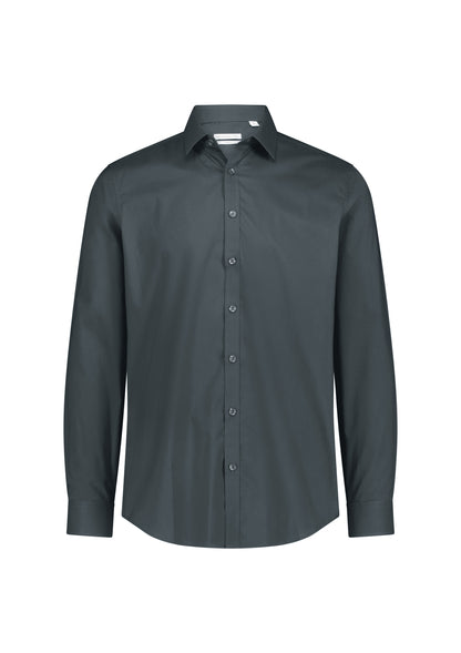 BizCollection S625M Mens Fitzroy Slim Fit Long Sleeve Shirt - Slate