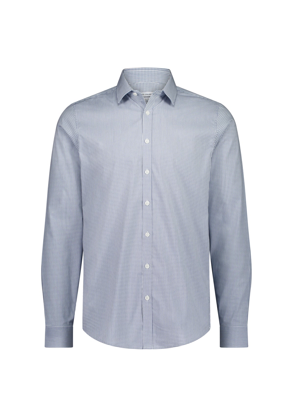 BizCollection S625M Mens Fitzroy Slim Fit Long Sleeve Shirt - White/Navy Check