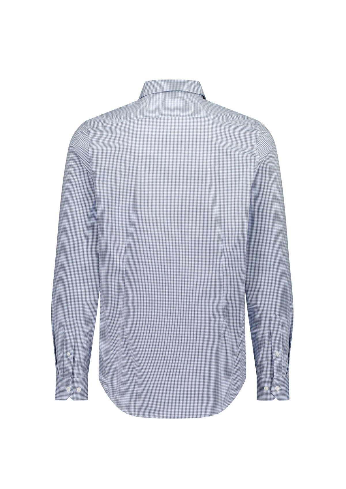 BizCollection S625M Mens Fitzroy Slim Fit Long Sleeve Shirt - White/Navy Check