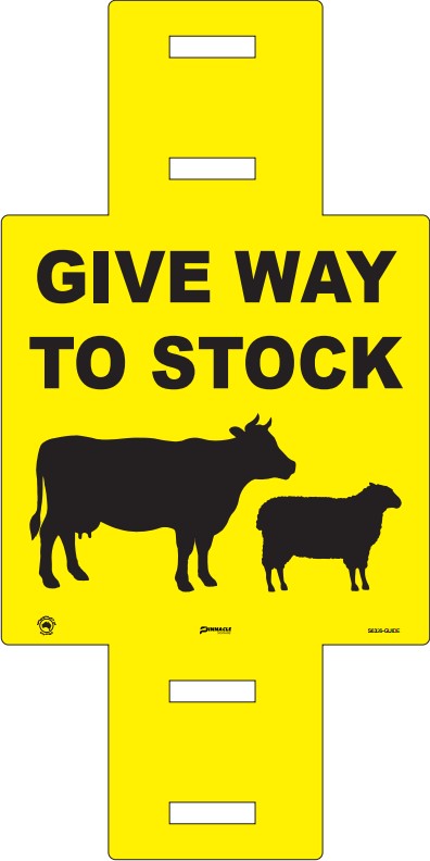 Max Global Products S6326 Give Way To Stock (Sheep & Cattle Picto + Give Way To Stock Text) Sign