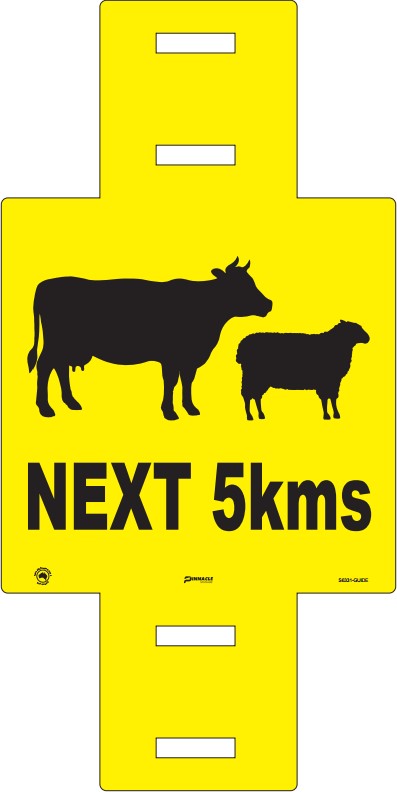 Max Global Products S6331 Stock (Sheep & Cattle Picto) Next 5km Sign