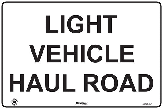 Max Global Products S6339 Light Vehicle Haul Road (Black on White) Sign