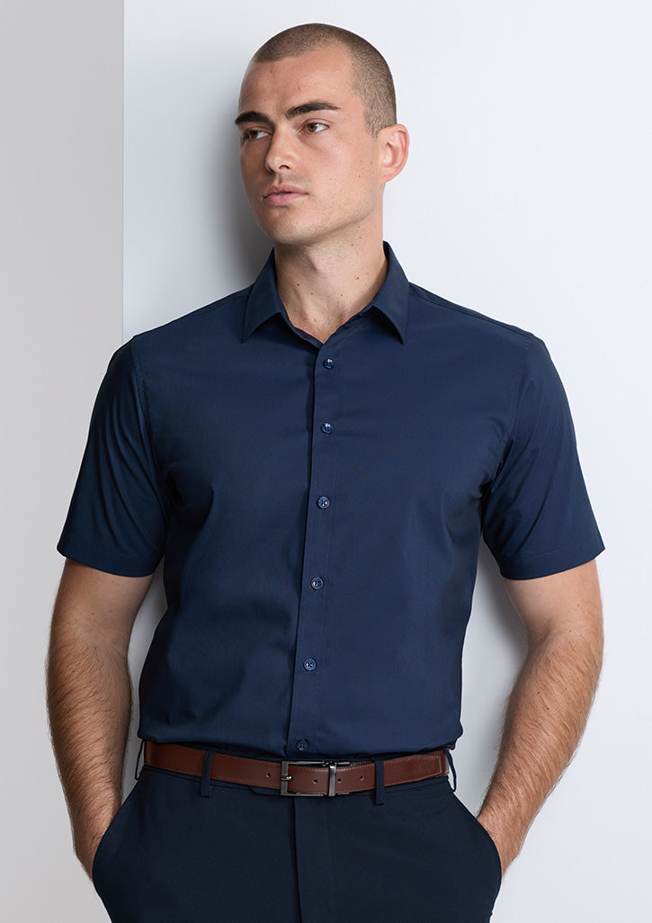 BizCollection S635M Mens Fitzroy Classic Fit Short Sleeve Shirt - Navy