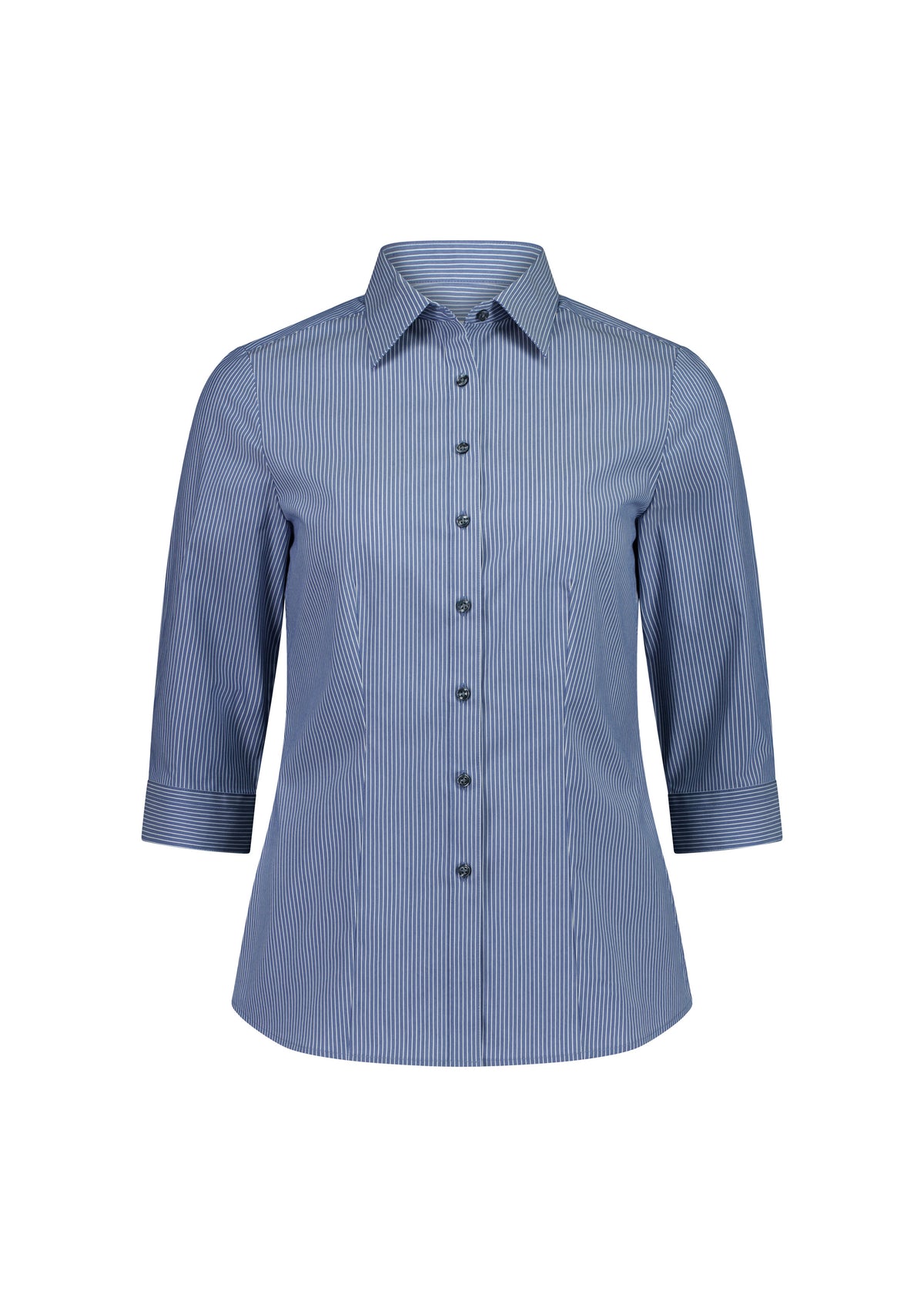 BizCollection S636W Womens Fitzroy 3/4 Sleeve Shirt - French Blue/White Stripe
