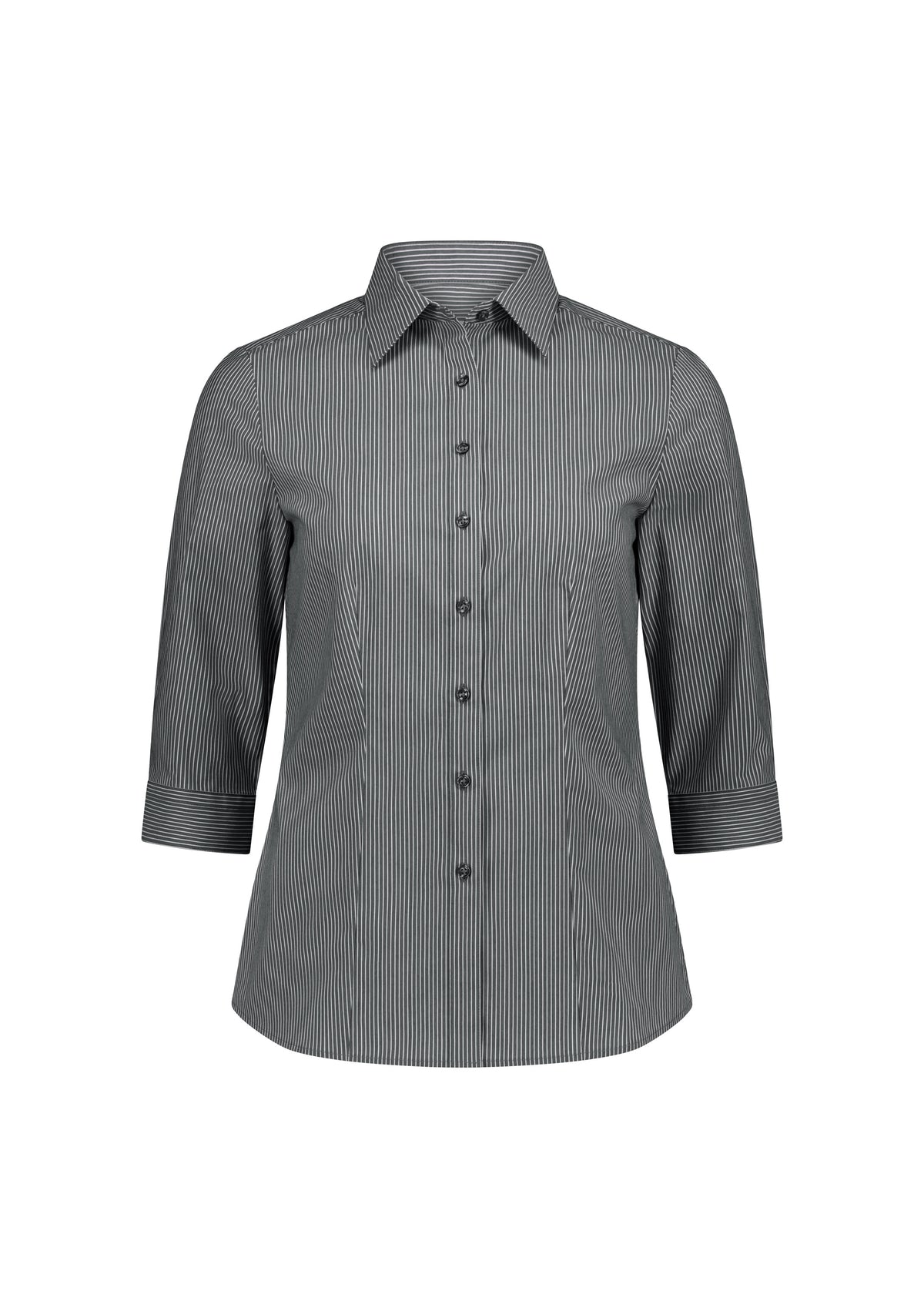 BizCollection S636W Womens Fitzroy 3/4 Sleeve Shirt - Slate/White Stripe