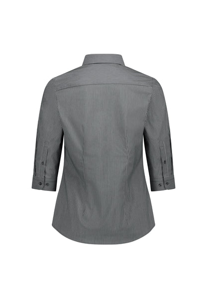 BizCollection S636W Womens Fitzroy 3/4 Sleeve Shirt - Slate/White Stripe