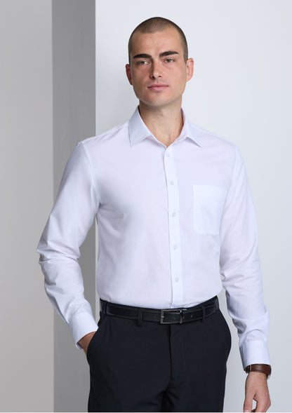 BizCollection S639M Mens Lexington Classic Fit Long Sleeve Shirt - White