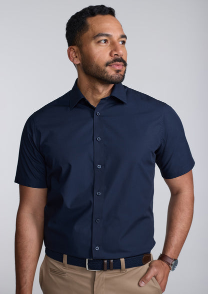 BizCollection S640M Mens Lexington Classic Fit Short Sleeve Shirt - Navy