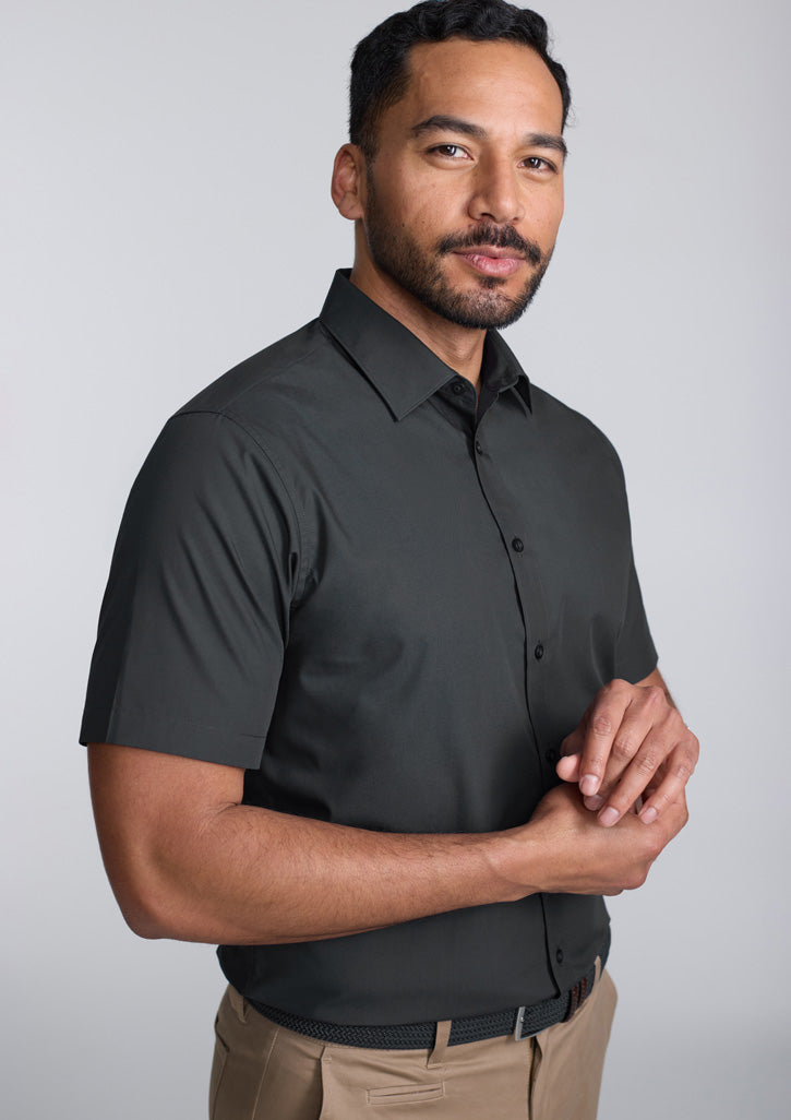BizCollection S640M Mens Lexington Classic Fit Short Sleeve Shirt - Slate