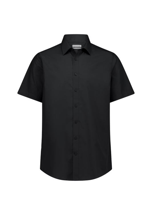 BizCollection S640M Mens Lexington Classic Fit Short Sleeve Shirt - Black