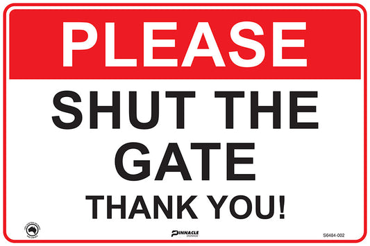 Max Global Products S6484 Please Shut The Gate Thank You Sign