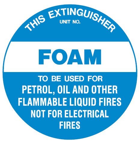 FIRE WORLD SFOAM Fire Extinguisher ID Sign, Foam, Poly