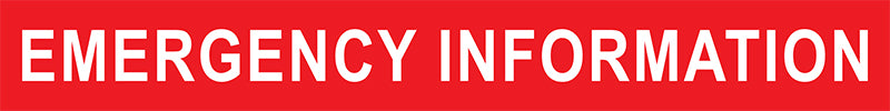 Max Global Products S7046 Emergency Information (White Text On Red) Sign