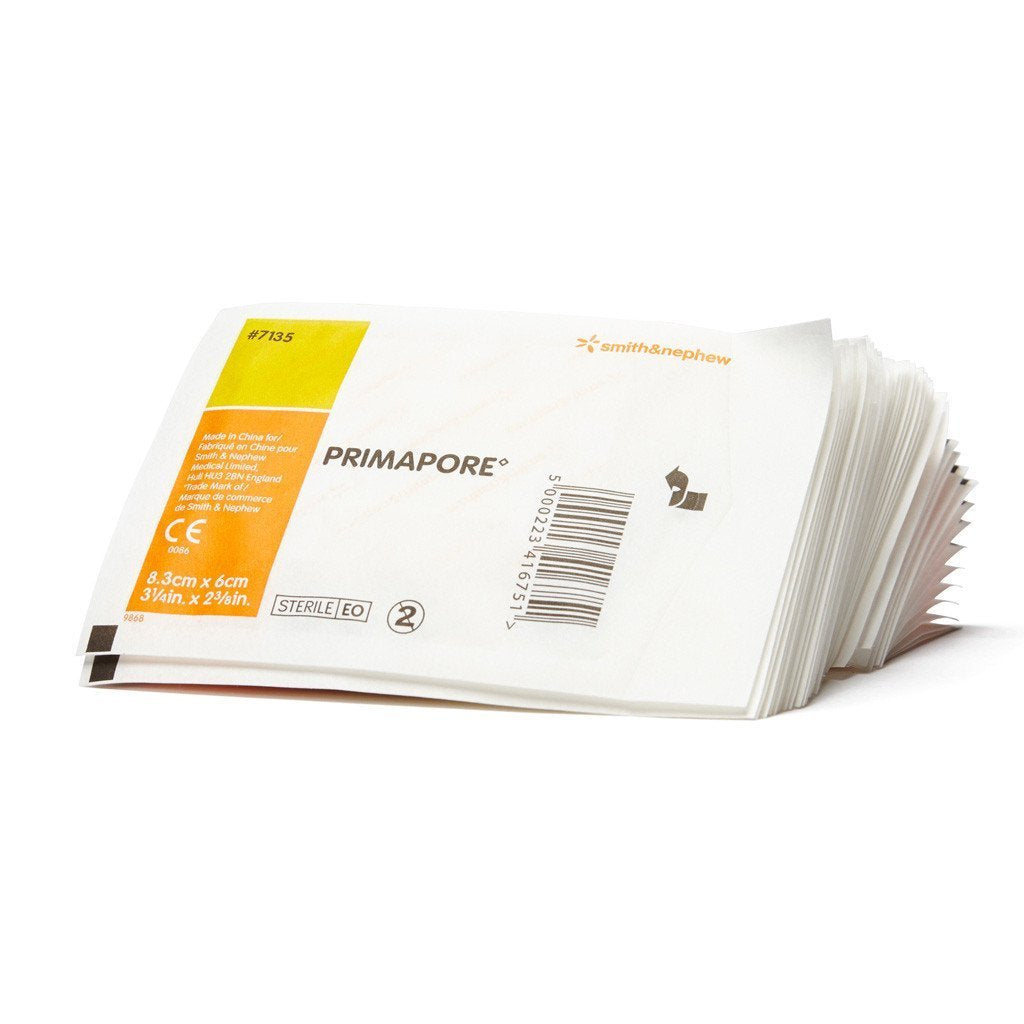 SMITH & NEPHEW S7135 Primapore Adhesive Dressing 8.3cm x 6cm Box of 50