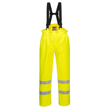 Portwest Bizflame Rain Hi-Vis Anti-Static Unlined FR Pants in Yellow